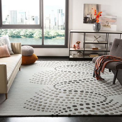 Tapis abstrait en laine et viscose touffetés à la main Amier