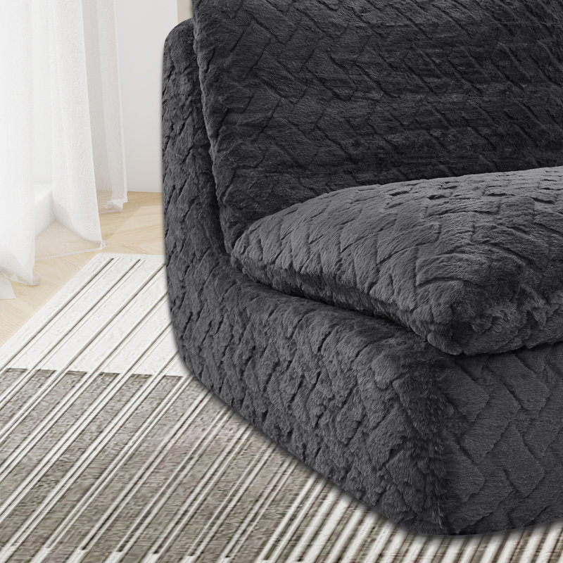 Fauteuil à compression double avec repose-pieds pivotant , Noir