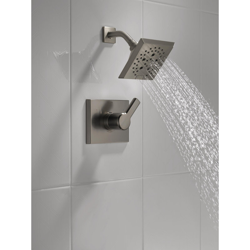 Pivotal Shower Faucet with H2Okinetic Technology, Lumicoat Black Stainless