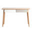 Bureau d'ordinateur en bois massif - bureau de 47 po avec 2 tiroirs, table de style PC simple et moderne