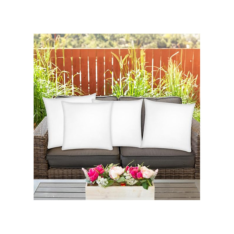 Throw Pillow Inserts Pack Of 4, Durable Soft Square 18 X 18 Inches 65 Gsm Non-woven Fabric With 15d Silicon Fiber Filling, Universal Uses For Home Decor Office Indoor Outdoor