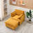 Single Seat Corduroy Sofa With Foot Cushions And Throw Pillows, Suitable For Balcony, Living Room Or Study-326178375