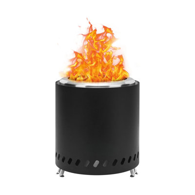 Portable Stainless Steel Tabletop Fire Pit With Stand, 8.6" Mini Outdoor Low Smoke Burner For Camping Or Patio