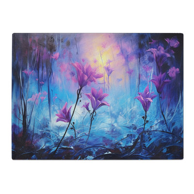 Bluebell Flower Abstract No.2  Glass Chopping Board