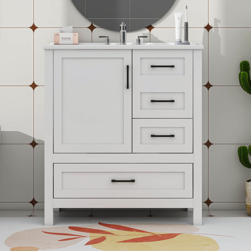 Ensemble de meuble-lavabo 30 po avec lavabo, Blanc