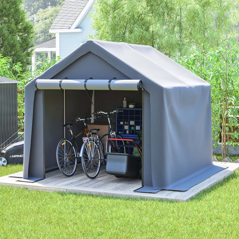 Très grand abri d'extérieur de 8 pi x 8 pi, structure de renfort géométrique imperméable, assemblage simple et rapide, abri pour système de ventilation avec portes enroulables et cadre de qualité industrielle