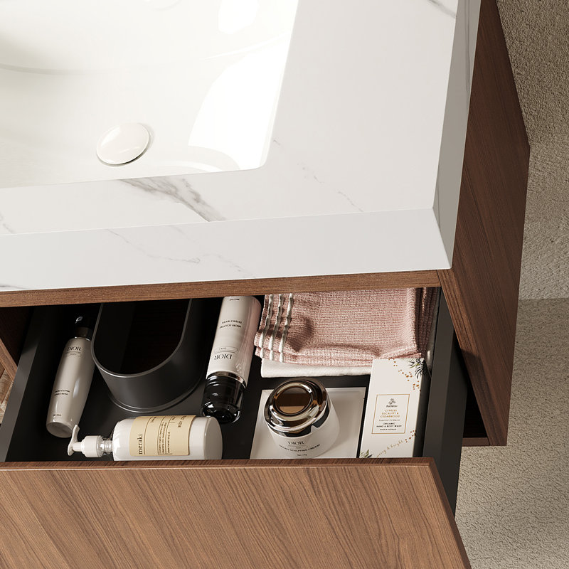 Meuble-lavabo de luxe en noyer de 36 po Luxury