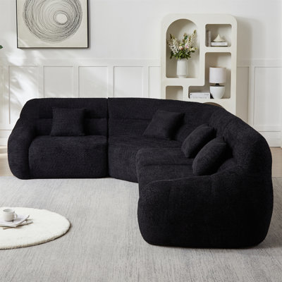 [Vidéo] Canapé modulaire de coin incurvé de luxe moderne de 123,2 pouces