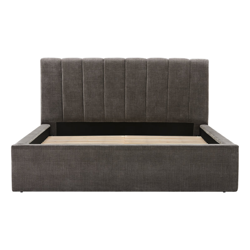 Delmar Upholstered Platform Bed, Queen, Selene Stone