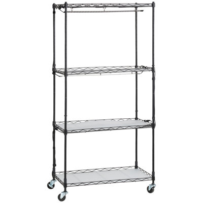Support pour plante avec lumière de croissance, étagère à plante à 4 niveaux avec lumière de croissance à spectre complet 45 W, lumière pour plante à 3 modes avec minuterie et roue pour le démarrage des graines, tablette de lumière en métal pour plantes d'intérieur