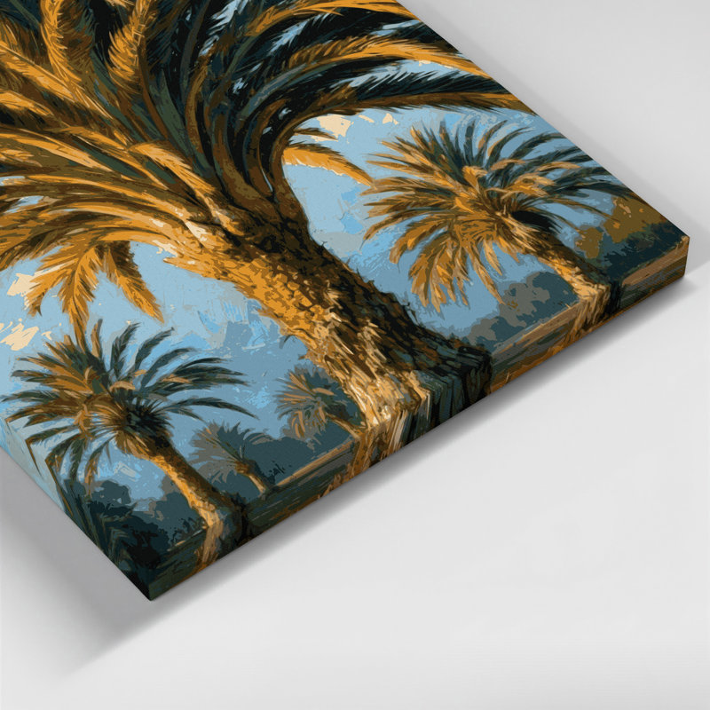Art mural sur toile Botanical Date Palm Brown, H 24 po x l 36 po