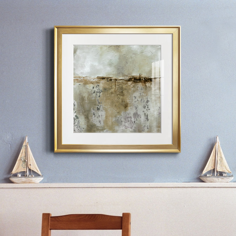 «Misty Dawn» par J Paul, reproduction d'art sur papier encadrée, H 26,5 po x l 26,5 po x P 1,5 po, Papier encadré doré