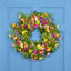Mixed Floral Artificial Spring Wreath - 21.5" - Yellow And Pink