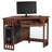 Corner Solid + Manufactured Wood Computer Writing Desk in Mission Oak
