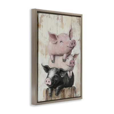 Cadre flottant cochon et porcelet, conception de Tina LeCour