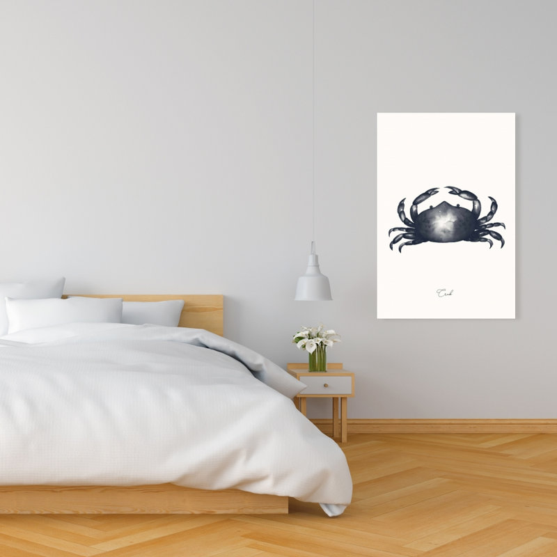 Crabe bleu - Toile de salle de bain bleue pour décoration intérieure, H 36 po x l 24 po