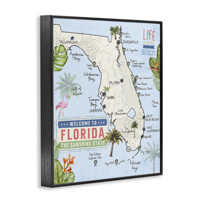 «Florida Map Beach Life», estampe numérique, conception de Kim Allen