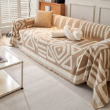 Boho Chenille Multiple Sizes Triangle Plaid Sectional Cushion Slipcover