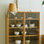 Vitrines en bois manufacturé brun massif