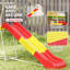 Toboggan pour enfants QABA, équipement de terrain de jeu autoportant en métal avec échelle d'escalade, plateforme pour la cour, extérieur, intérieur, cadeau pour garçons, filles, 3 à 8 ans, rouge