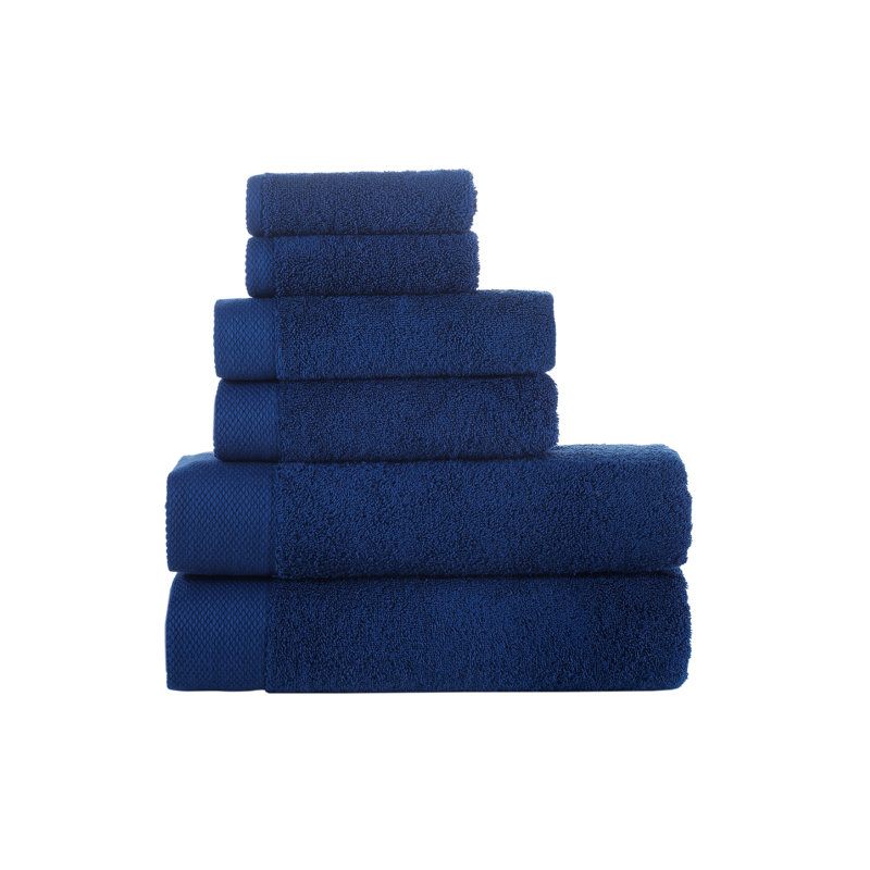 Turkish Cotton Plush Jacquard Mulit-Size Set, Navy