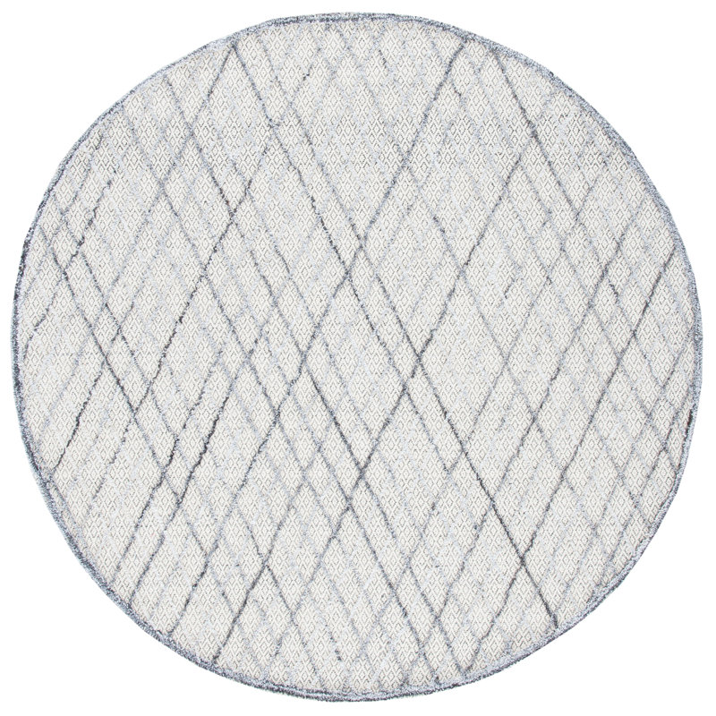 Gilliland Hand Tufted Performance Geometric Rug, Round 6'