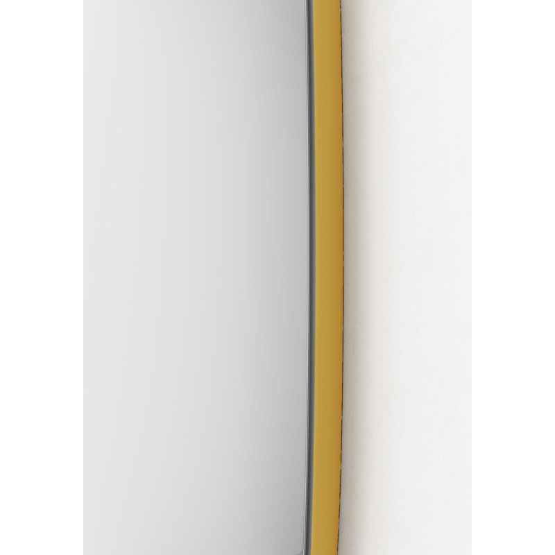 Round Framed Wall Mounted Accent Mirror, Mustard, 127 cm H x 127 cm W