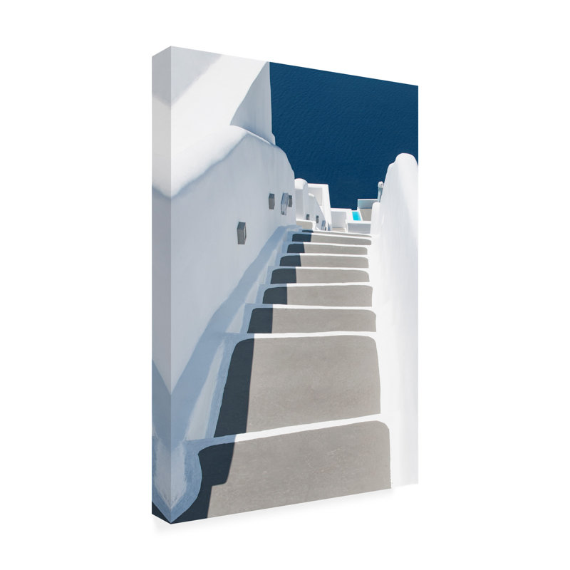 «Linda Wride Steps To Pool And Sea», art sur toile, H 47 po x l 30 po x P 2 po