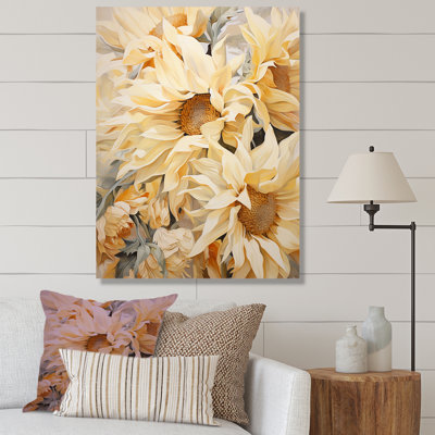 «Vintage Sunflowers Florescence», reproduction d'art sur toile