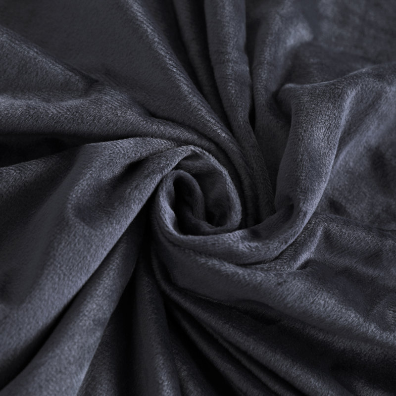 Ensemble de housse de couette en velours , Housse de couette pour grand lit et 2 taies décor, Gris anthracite