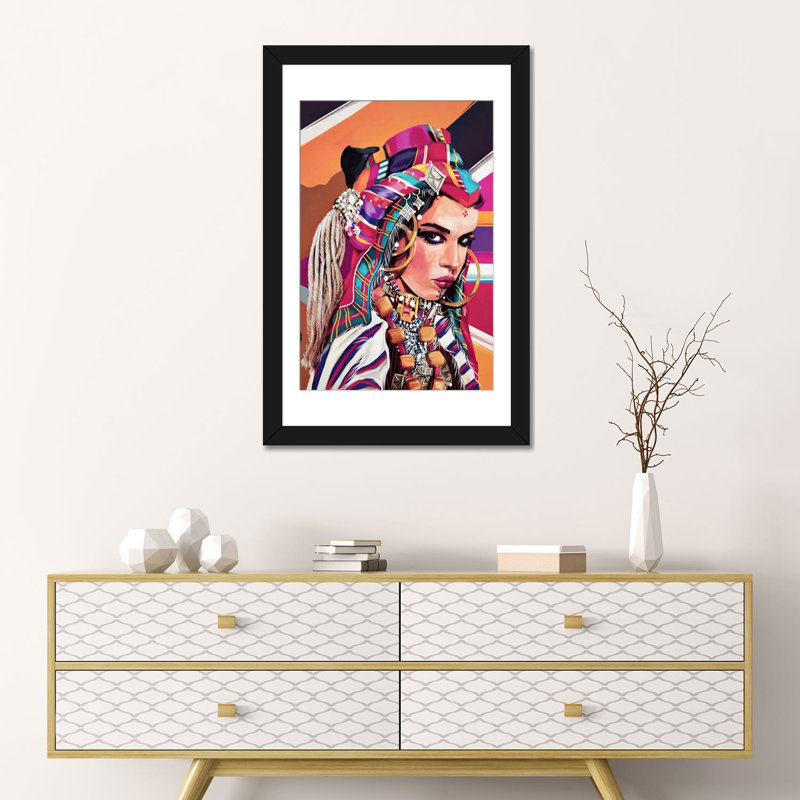 « maroc », impression sur toile, H 24 po x l 16 po x P 1 po, Papier d'art encadré noir, Blanc