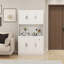 Armoire de rangement pour garde-manger 71 po avec comptoir de four à micro-ondes 71 po, armoire huche autoportante avec tablettes réglables, 6 portes et 1 tiroir - blanc