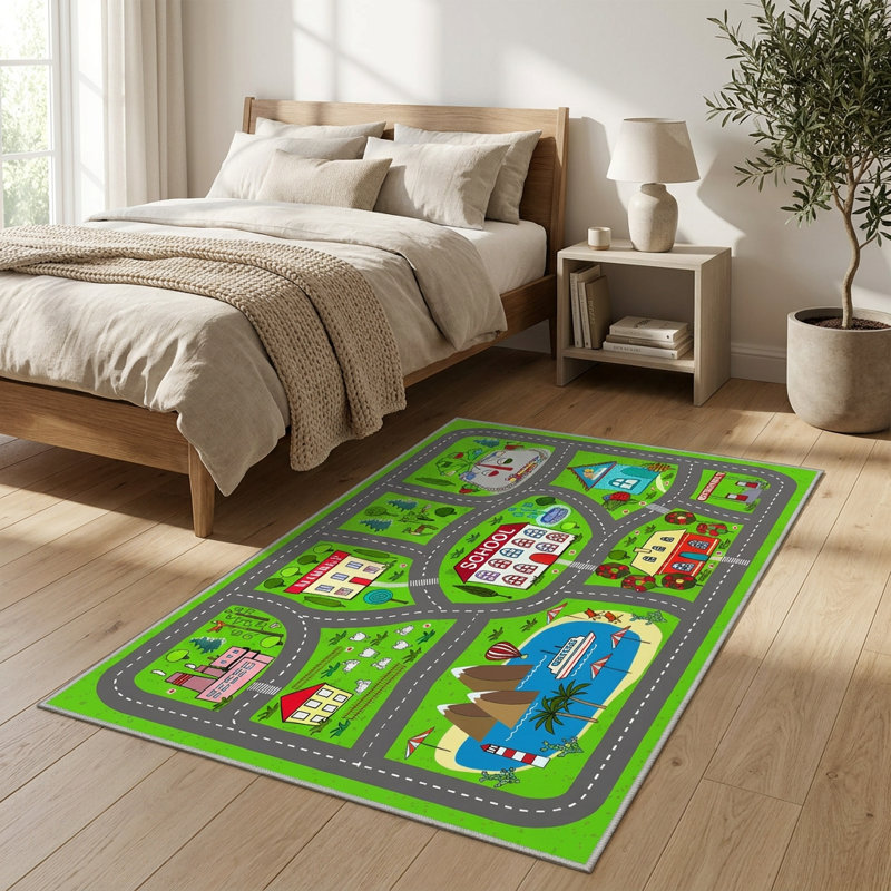 Tapis d'éveil pour enfants, motif de carte routière de la ville