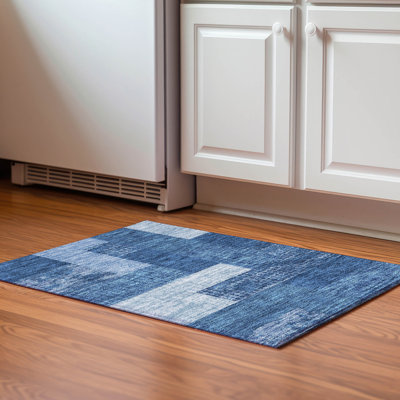 Premium Machine Washable Prisco Navy Rug