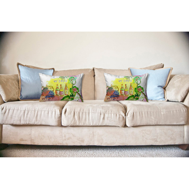 Wine Bottles Outdoor Reversible Throw Pillow