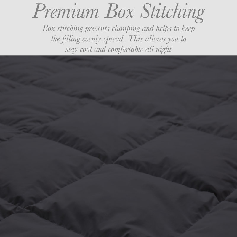 Édredon en duvet de bambou réversible toutes saisons avec bourre en duvet synthétique, Complète, Gris foncé