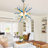 Hand Blown 6-light Sputnik Chandelier, Modern Linear Semi Flush Mount