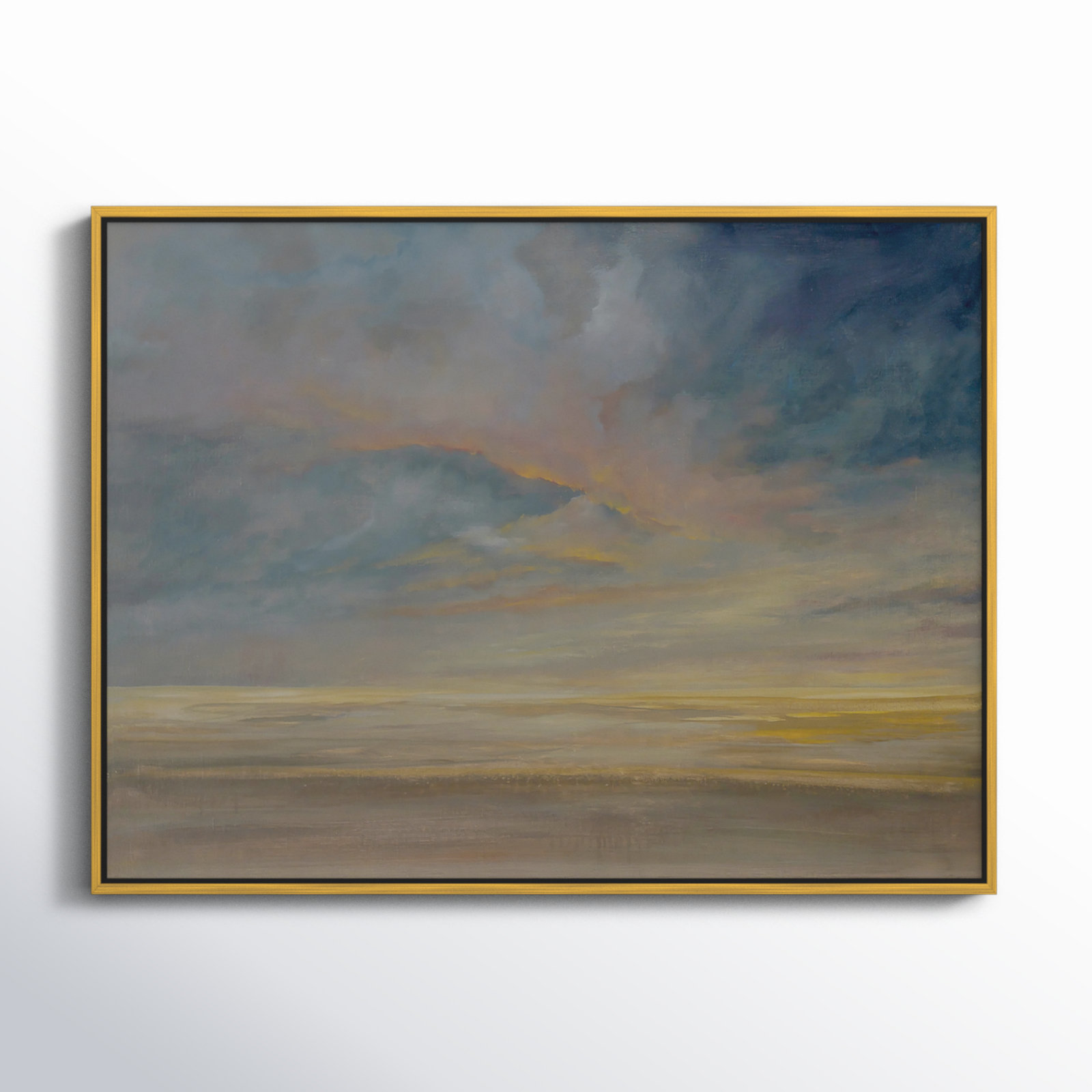 Saffi "Dawning Unrest" Painting, 31.5" H x 41.5" W, Gold