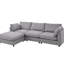 Canapé modulaire en L avec méridienne réversible - siège spacieux de 32,7 po, coussin profond de 24,4 po, accoudoir relaxant, repose-pieds réglable, revêtement en contreplaqué, structure en contreplaqué robuste, rembourrage en mousse et siège à ressorts ensachés, PP