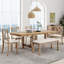 Table de salle à manger à rallonge 6 pièces Farmhouse 82 pouces avec repose-pieds, 4 chaises rembourrées et banc de salle à manger, 2 rallonges amovibles de 11 po, coussin naturel et beige-154335545