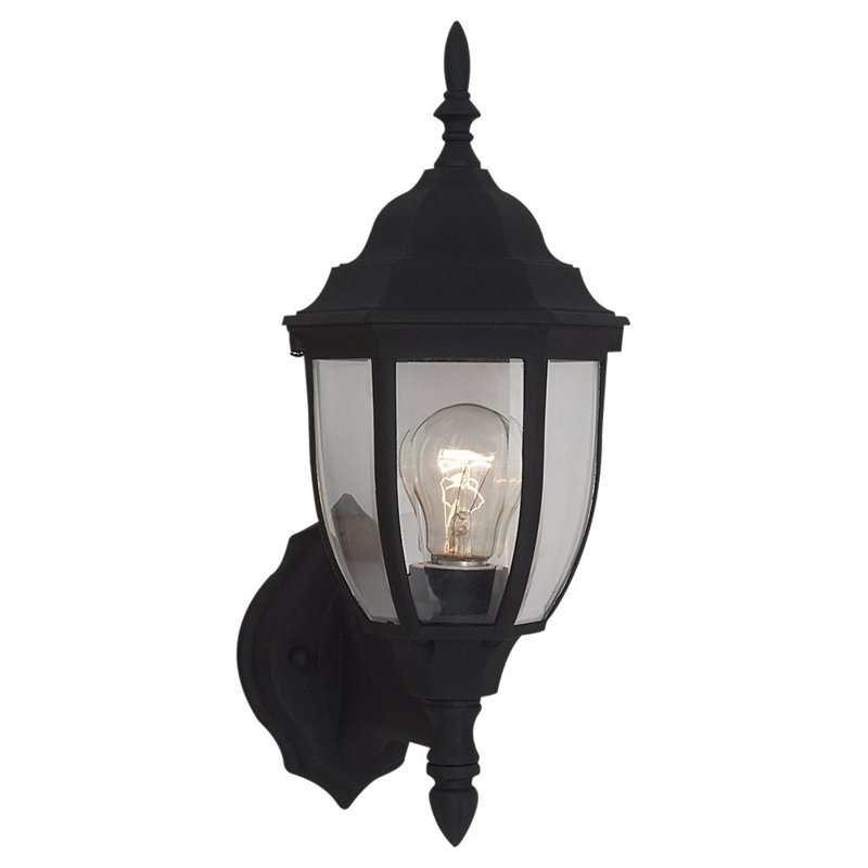 Lanterne murale d'extérieur à une lumière Bakersville de Génération Éclairage , Noir, A-19 à culot moyen de 100 W