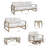 Hamarto 6 Pieces Aluminum Patio Conversation Sofa Seating Group With Cushions For 6 Person