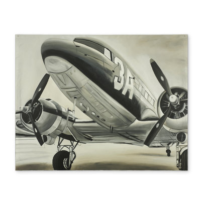 Vintage Airplane Placemat - Black Polyester Home Decor