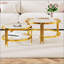 Ensemble de tables basses 2 pièces Modern Modern Gold Finish