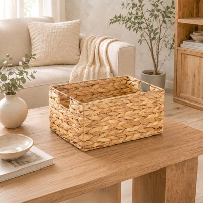 Water Hyacinth Storage Basket with Handles
