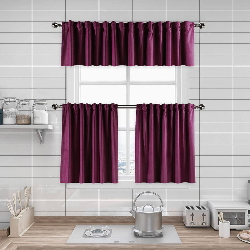 Soft Touch Velvet Kitchen Valance, 51 Fushia, 60 W x 60 D cm
