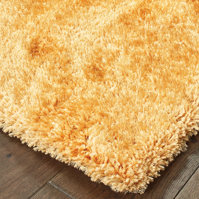 Tapis doré touffeté à la main Albritton, Rectangle 8 pi x 11 pi