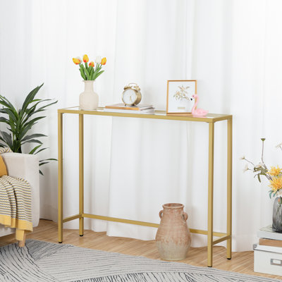 Sheraden 100 cm W Tempered Glass Top Console Table