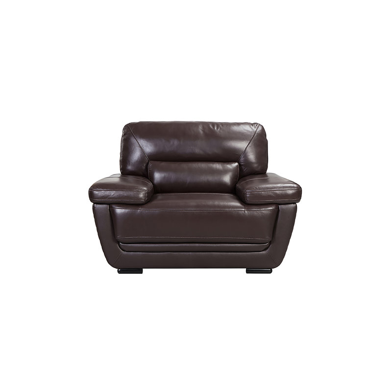 Barratt Leather Club Chair, Dark Brown Genuine Leather