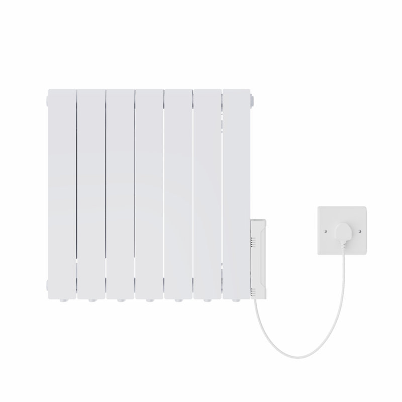 Ebern Designs Saheli Electric Wall Mounted Space Heater, 57.5cm H x 61.5cm W x 8cm D, 5.2A, White